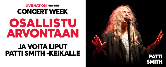 Live Nation Concert Week -skaba – Voita liput Patti Smithin keikalle!
